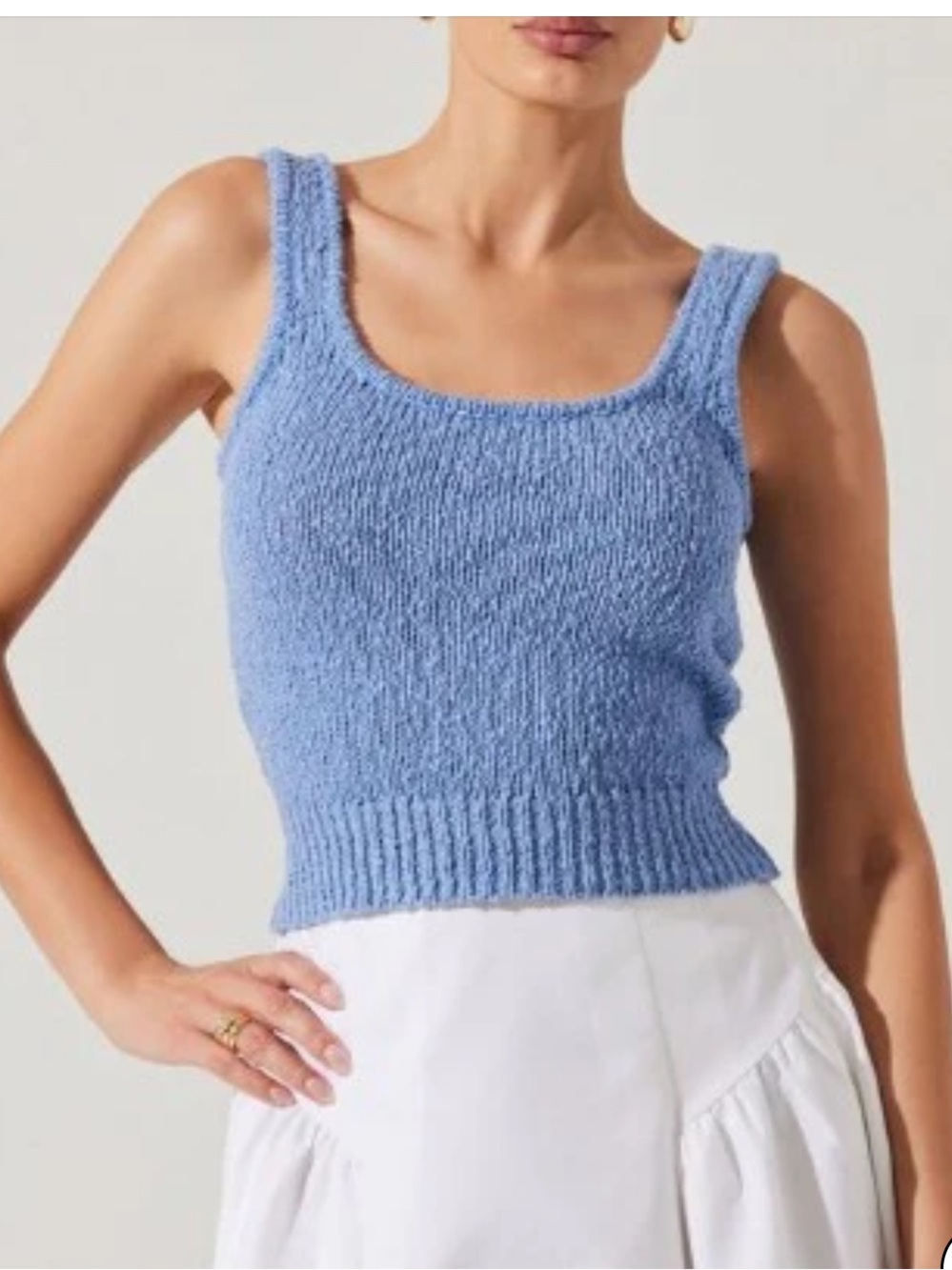 Astr Periwinkle Knit Scoop-Neck Tank